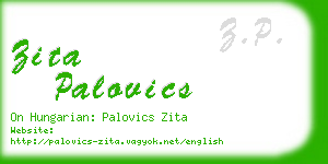 zita palovics business card